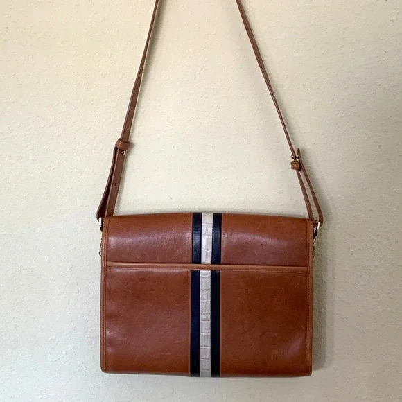 Brahmin Jacquelyn Tan Brown Embossed Leather Shoulder Bag